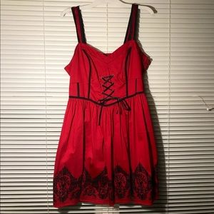 Red Party Dress with Corset Style Front